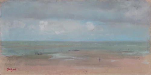 Paysage marin avec plage de sable à marée basse